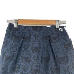 美品 BEAUTY&YOUTH UNITED ARROWS ビューティアンドユースユナイテッドアローズ 総柄 オールシーズン ミニスカート ポリエステル ブルー レディース M【古着】【中古】の画像