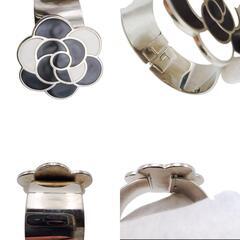 シャネル  バングル ブラック×ホワイト  CHANEL カメリア 98P マメ有の画像