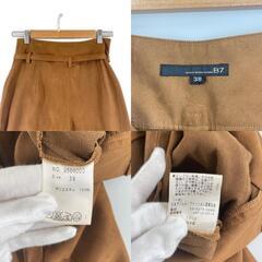 美品 B7 NO ROSE WITHOUT A THRON ベーセッツ 無地 オールシーズン ワイドパンツ ポリエステル ブラウン レディース 38【古着】【中古】の画像