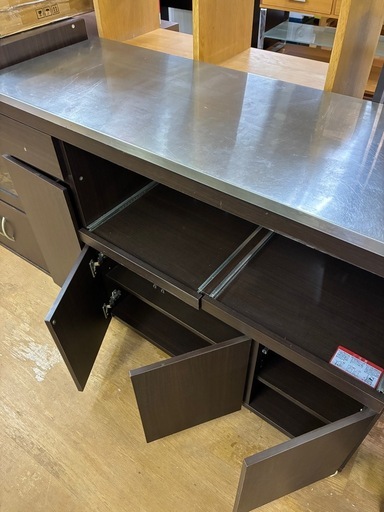 【ジャングルジャングル深井店】★レンジ台 ブラウン 茶 キッチン家具 収納家具 家具 簡易クリーニング済  堺市（中区 堺区 東区 西