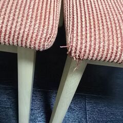 木製　ダイニングチェア　椅子　赤　2個セットの画像