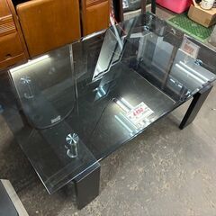リサイクルショップどりーむ荒田店　No5510 ガラステーブル　センターテーブル　ブラックカラーでお洒落♪　の画像
