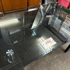 リサイクルショップどりーむ荒田店　No5510 ガラステーブル　センターテーブル　ブラックカラーでお洒落♪　の画像