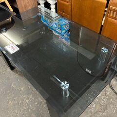 リサイクルショップどりーむ荒田店　No5510 ガラステーブル　センターテーブル　ブラックカラーでお洒落♪　の画像