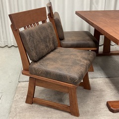 KL-1【新入荷　アウトレット品】晩秋150 レザーファブリック　ベンチダイニング４点セット　ブラウンの画像