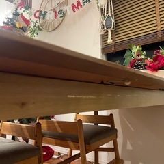 木製伸縮　ダイニングテーブルの画像