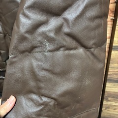 【価格相談応じます★】ON BOARD ブラウン レザー ダウンジャケット　本革ブラウン メンズ　LLの画像