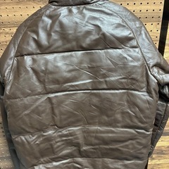 【価格相談応じます★】ON BOARD ブラウン レザー ダウンジャケット　本革ブラウン メンズ　LLの画像