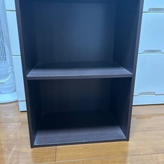 カラーボックス ダークブラウン 2段の画像