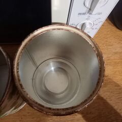 ⚠️0円出品⚠️デコパージュ缶2個(ハンドメイドの物)(ミルク缶サイズ)の画像