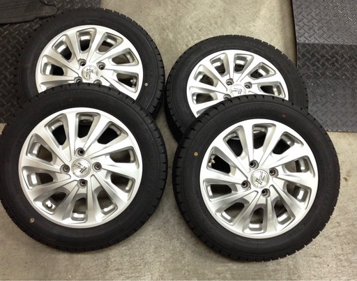 バリ山 155/65R14 アイスナビ7 22年製 14×4.5J+45 PCD100 スタッドレス