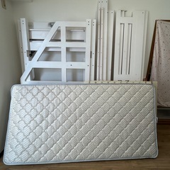 階段付きロフトベッド　マットレス付きの画像