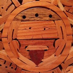 メキシコ　アステカ文明　暦　木工品の画像