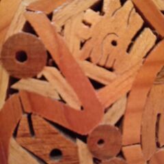 メキシコ　アステカ文明　暦　木工品の画像