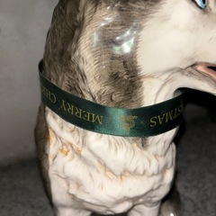 🐺✨ 【陶器】シベリアンハスキー 置物 / オブジェ / インテリアの画像