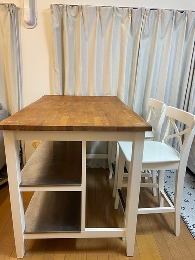 IKEA イケア アイランドキッチンテーブル+椅子2脚