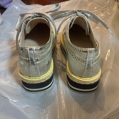 21.5cm☆シルバー厚底靴の画像