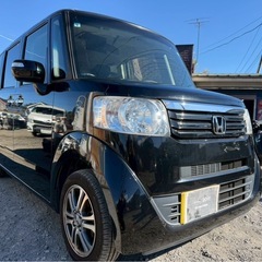 H25年式 N-BOX Gターボ★総額25.8万円★車検付き 即日納車可能！ナビ TV ETC 後席モニター 両側パワスラ 純正アルミ 機関良好 クルコン お早めに！の画像