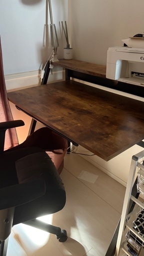 勉強机 木目調 ダークブラウン