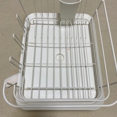 水切りカゴ ホワイト スチール製の画像