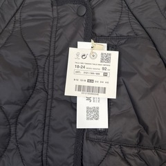 ZARA キッズ ブラック キルティングコート 92cmの画像