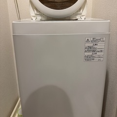 【12月26日午前引き取り可能な方限定】TOSHIBA 東芝　洗濯機　STAR CRYSTAL DRUM 2019年製　白　ホワイト　5kg AW-5G6（W） の画像