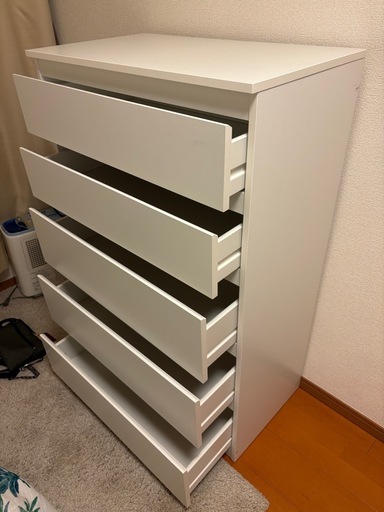 IKEA：KULLEN（クッレン） 白いチェスト（5段）】 - IKEA Kullen