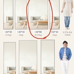 全身鏡/146×80cm
大型鏡/姿見/ミラー/ダンスの練習にの画像