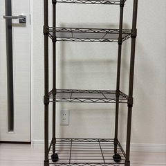 キャスター付スチールラック　ブラウンの画像