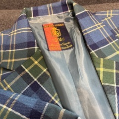 美品！　SIM ネイビーグリーン チェック ブレザー上下の画像