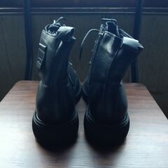 新品 22.5cm レディース ブーツ ブラック 厚底 シューズ サイドゴア 識別番号:【B177-S】の画像