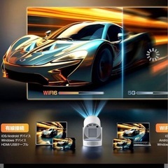 プロジェクター 家庭用 超小型 Android TV搭載 270°回転 HiFi外部スピーカー 短距離投影 27000LM 高輝度の画像