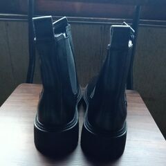 新品 23cm レディース ブーツ ブラック 厚底 シューズ サイドゴア 識別番号:【B178-S】の画像