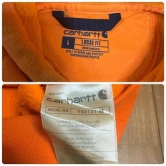 Carhartt ミッドウェイト ルーズフィット パーカー オレンジ Lサイズの画像