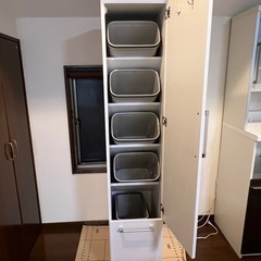 ディノス★キッチン分別タワーダストボックス 5分別　幅約36.5cm ペール白系の画像