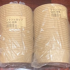 【未使用】クラフトカップ本体25個×2袋＋透明蓋50枚セット 500円の画像