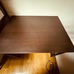 美品！幅広で作業しやすい！シンプルでお洒落なPCデスク/ワークデスク（ダークブラウン×ブラックスチール）の画像