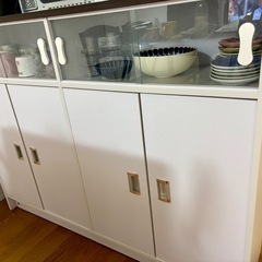 折りたたみ式キッチンカウンター 両面収納タイプの画像