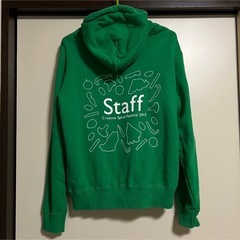 スタッフパーカー　緑　Mサイズの画像