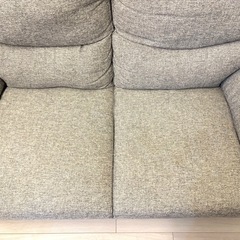 ニトリ 2人掛けソファ グレーの画像