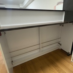 折りたたみ式キッチンカウンター 両面収納タイプの画像