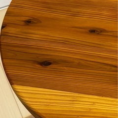 【Kanademono／美品】天然木ラウンドテーブル φ65cm｜THE CAFE TABLE｜杉無垢｜ナチュラル×ブラック脚　の画像