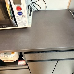 食器棚  組み合わせキッチンボード　ニトリ　グレー　ブラックの画像