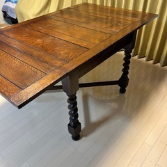 ダイニングテーブル 3WAY アンティーク 木製レトロの画像