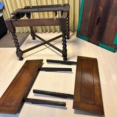 ダイニングテーブル 3WAY アンティーク 木製レトロの画像