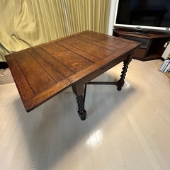 ダイニングテーブル 3WAY アンティーク 木製レトロの画像