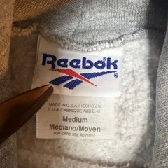 90s USA製 リーボック Reebok プルオーバー パーカー グレー Mの画像