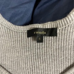 rienda 千鳥格子ニットミニワンピース グレー Sサイズ の画像