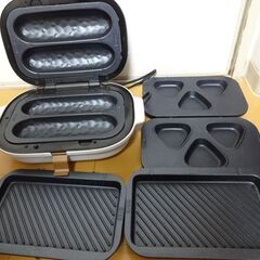 ■SOLUNA 焼き芋メーカー 3種類プレートセット WFT-103 TFW-103 ホットサンドメーカー 焼きおにぎりメーカー ホットプレートの画像