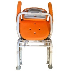 Panasonic シャワーチェア 介護用風呂椅子 肘掛け付き 高さ調整可能 オレンジの画像
